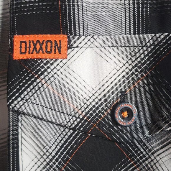 Dixxon Flannel Company Shirt Mens XL Black White Ross Alley Bamboo Blend Plaid - Picture 3 of 10